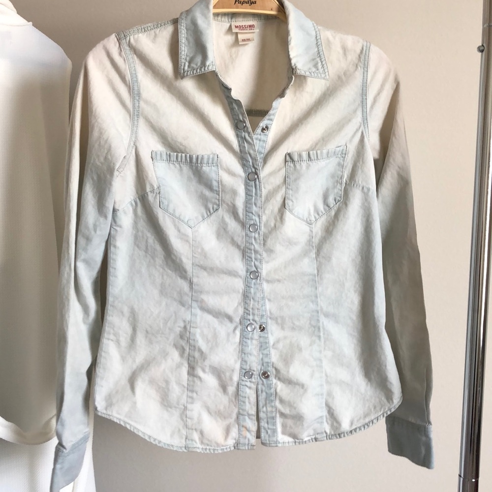 Light wash Jean button down